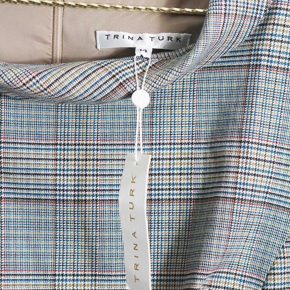 Trina Turk Maleko Shift Dress in Plaid Print 14 - Picture 4 of 6